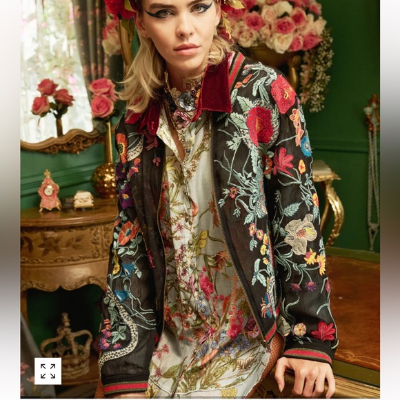 Aratta Jackets & Blazers - ARATTA BELLEZZA EMBROIDERED JACKET MESH SHEER SMALL